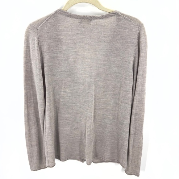 Garnet Hill Floral Embroidered Cardigan Womens Size S 100% Merino Wool Gray - Picture 5 of 11